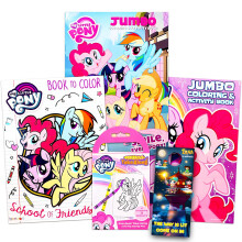 My Little Pony Coloring Book Super Set - Bundle with 4 My Little Pony Books Filled with Games Puzzles Stickers and Coloring Activities | MLP Party