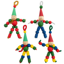 READY 2 LEARN Christmas Crafts - Create Your Own Bead Elves - DIY Ornaments for Kids - Christmas Tree Decoration - All Materials Included Blue G