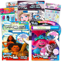 Imagine Ink Magic Mess-Free Coloring Books for Girls Kids Super Set Bundle ~ 3 Pack No Mess Disney Frozen Moana and Trolls Activity Books with