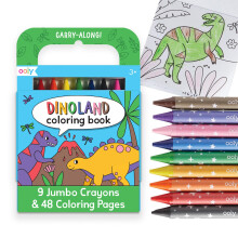 Ooly Travel Art Kit with 9 Jumbo Crayons & 48 Themed Coloring Pages & Case for Easy Traveling Art Creation Perfect Airplane Travel Set to Entert
