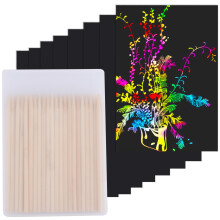 Cityrosy Scratch Art Paper Rainbow Set 100 st-Svart Scratch Off Paper Pskpresenter fr barn Magic Rainbow Scratch Off Set Hantverkstillbehr Kit