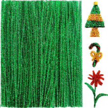 Praisebank pijpenragers voor ambachten (200 stuks in groene glitter) Glitter pijpenragers 12 inch lange pijpenragers Kerst pijpenragers.