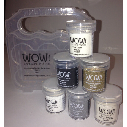 WOW! Embossing Powder 6-Pack Starter Kit and Clear Carrying Case - Bundle 7 Items 2