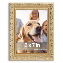 VictoR 5x7 Picture Frame Rubens Green Gold - Picture Frames 5x7 - with Shutterproof Acrylic Glass - Antique Frames - Gold Frame 5 by 7