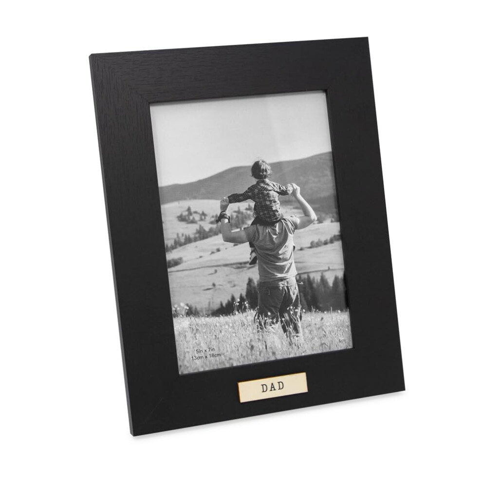 Isaac Jacobs 5x7 Wood Sentiments Dad Picture Frame  Vertical Keepsake Photo Frame with Easel and a Hanging Tabs for Tabletop  Desktop & Wall Display