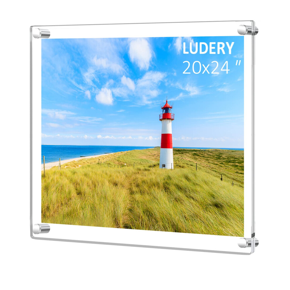 Cornice Galleggiante Da Parete In Acrilico Trasparente Ludery 20X24 Per Foto Senza Cornice, Per Opere D'arte, Certificati Di Laurea E Ritratti Di