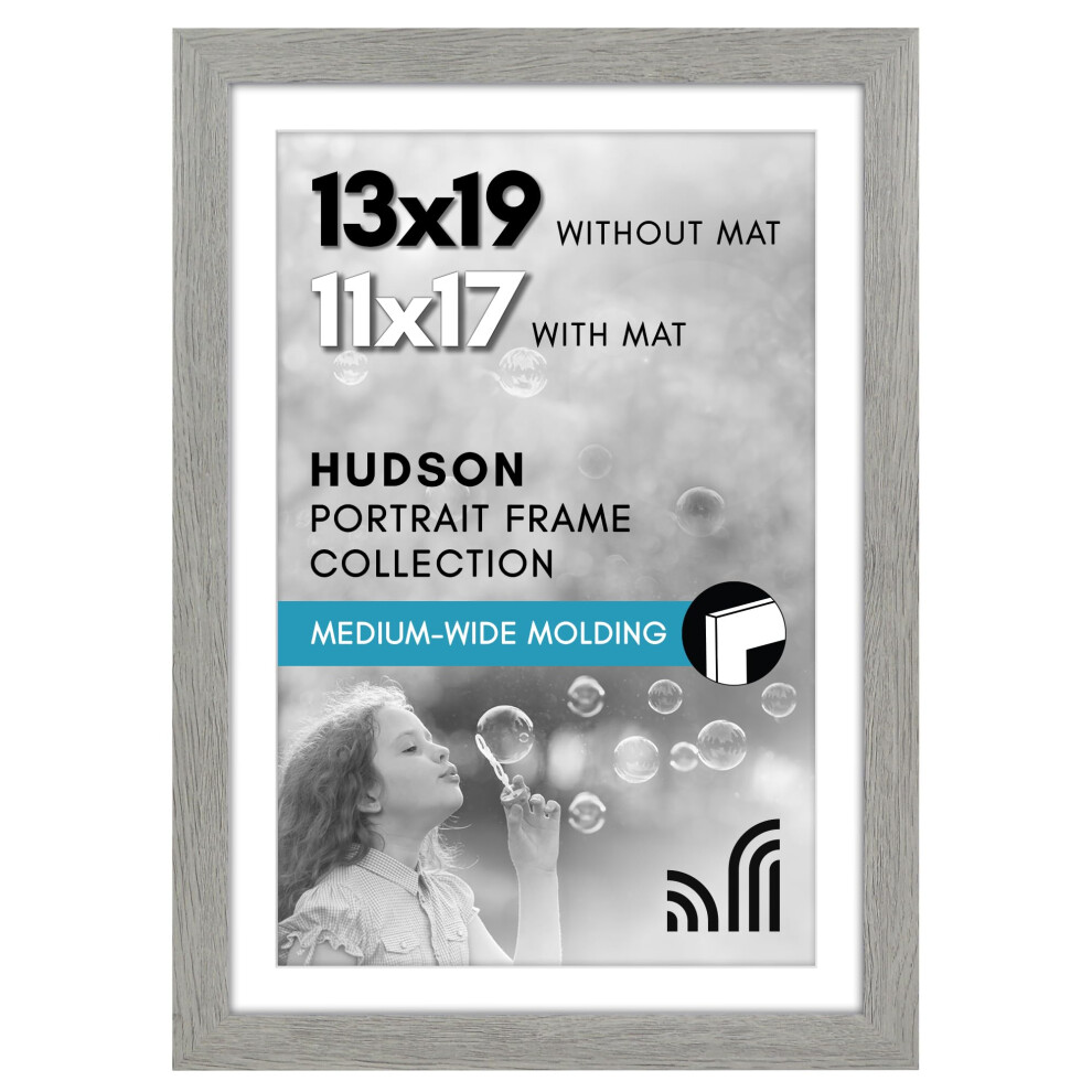 Cadre photo Americanflat 13x19 avec verre incassable -     utiliser comme cadre 11x17 avec passe-partout ou 13x19 sans passe-partout - Collection H