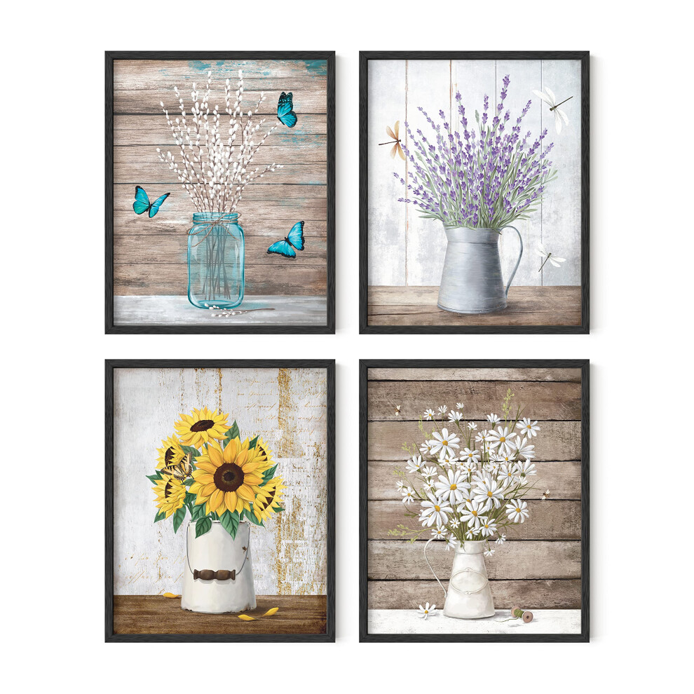 Haus And Hues Botanische Drucke 4Er-Set, Blumenposter, Blumenbilder, Wanddekoration, Blumendrucke, Wandblumenbilder, Blumenposter, Blumendrucke-image