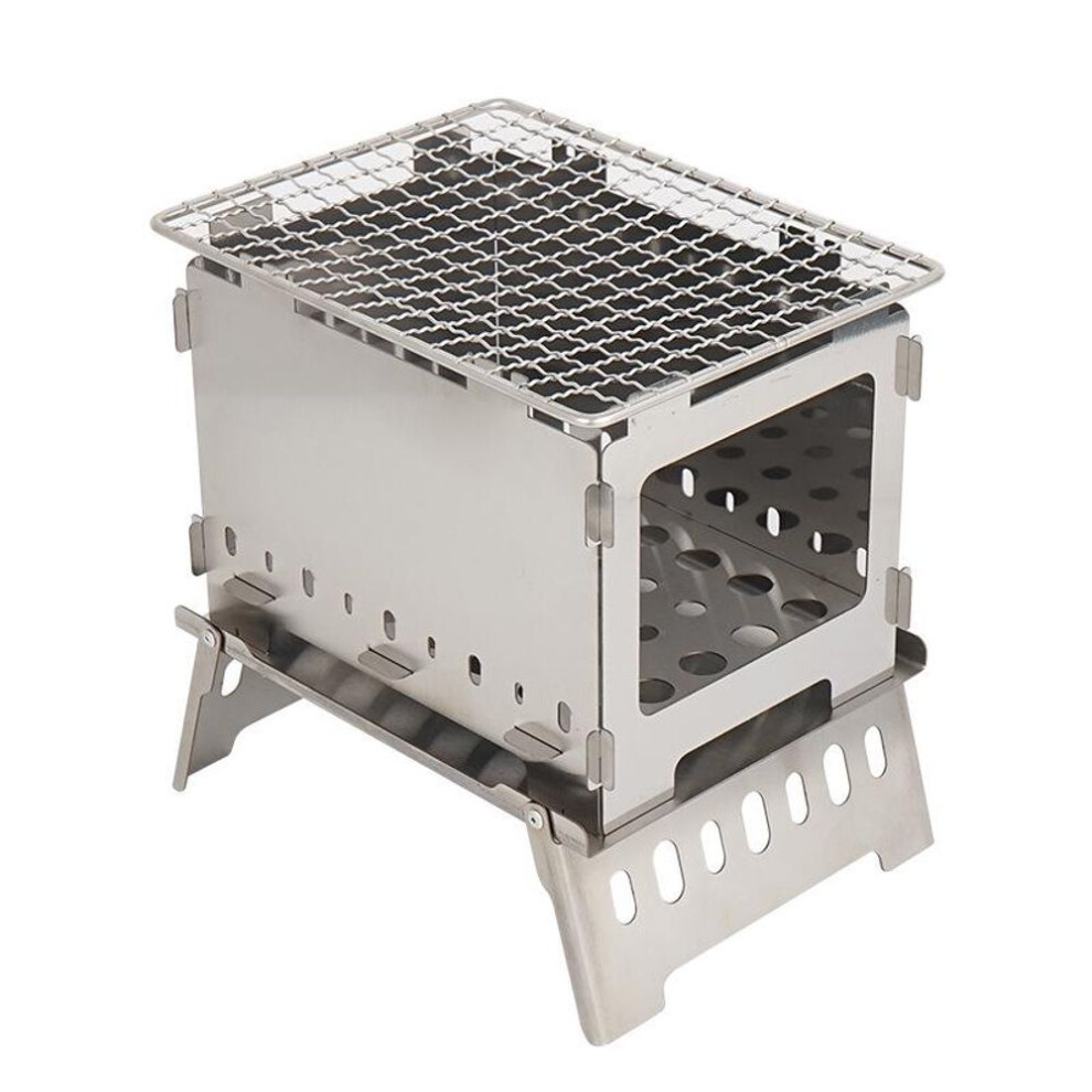 Portable Windproof Outdoor Folding Charcoal Grill and Firewood Stove