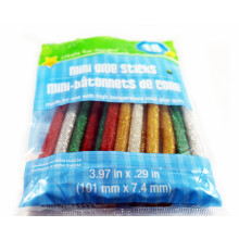 Crafters Square Mini Glue Sticks - Glitter - Red Green Gold Silver - 15 palitos no pacote