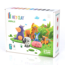 Fat Brain Toys Hey Clay Animals Lufttrocknendes Ton-Set mit interaktiver App fr Kinder und Jugendliche, Modelliermasse und Bastelset