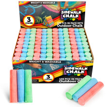 JOYIN 108 PCS Set di gessetti per marciapiedi in 36 pezzi, 3 colori assortiti, gessetti jumbo lavabili atossici per vialetti, per giochi artistic