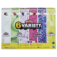 Play-Doh Slime Crystal Crunch Super Cloud und Foam Duft 6 Variety Texture Pack Tactile Toy fr Kinder 3 Jahre und up ungiftiger mehrfarbiges