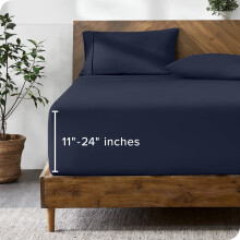 Bare Home Ultra-puha mikroszlas 24 hvelykes extra mly zsebbe illeszkedo lepedo Queen - jkk