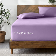 Bare Home Ultra-puha mikroszlas 24 hvelykes extra mly zsebbe illesztett lepedo Queen - levendula