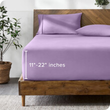 Bare Home Ultra-puha mikroszlas 22 hvelykes, extra mly zsebbe illeszkedo lepedo, levendula iker XL