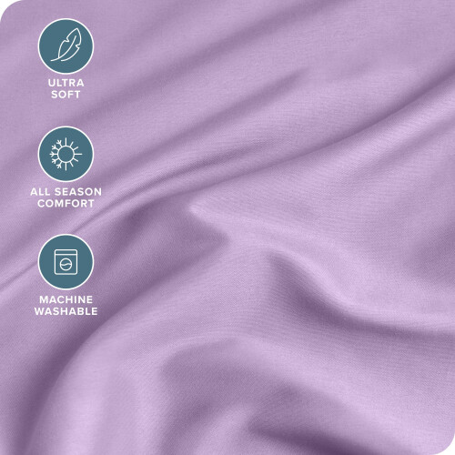 Bare Home Ultra-Soft Microfiber 24 Tommer Ekstra Dyb Pocket Fitted Sheet Queen - Lavendel 1
