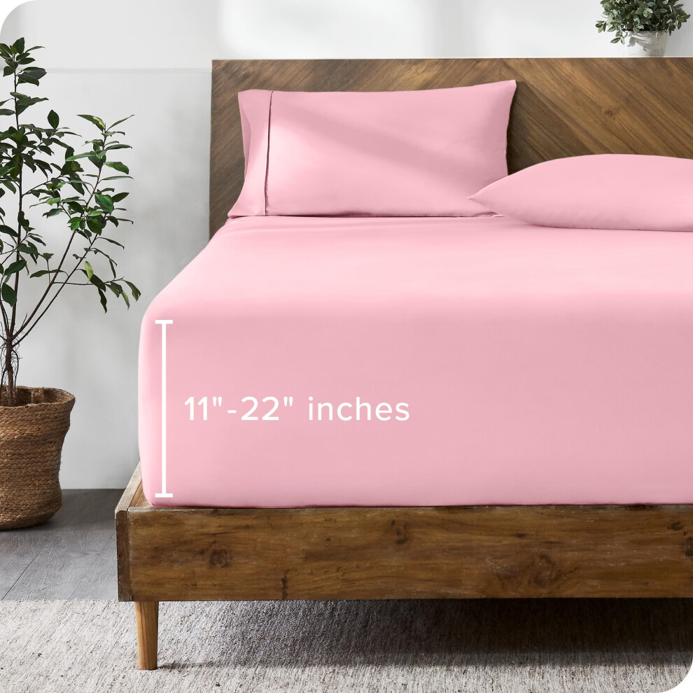 Drap-housse Bare Home Twin - Drap-housse à poche extra profonde - Microfibre 1800 de qualité supérieure - Ultra doux et infroissable - Drap-houss