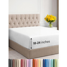 CGK Unlimited Extra Diep Twin Hoeslaken - Hotel Luxe Enkel Hoeslaken - Past Gemakkelijk op 18 inch tot 24 inch Matras - Zacht Rimpelvrij & Ademend Be