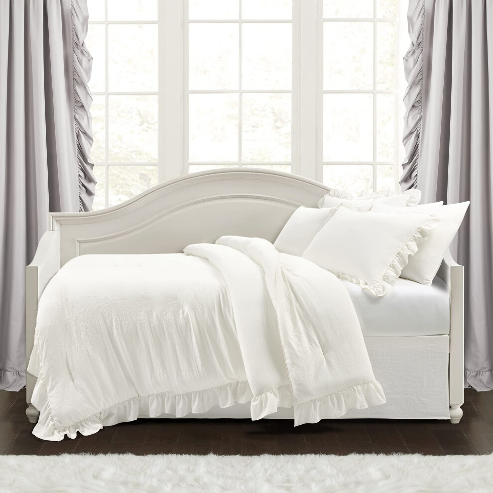 Zdjęcia - Kołdra Weelderige decoratie Lush Decor Reyna Ruffle Daybed Zestaw - 6 -czesciowy przytulny zestaw posciel White 16T005502