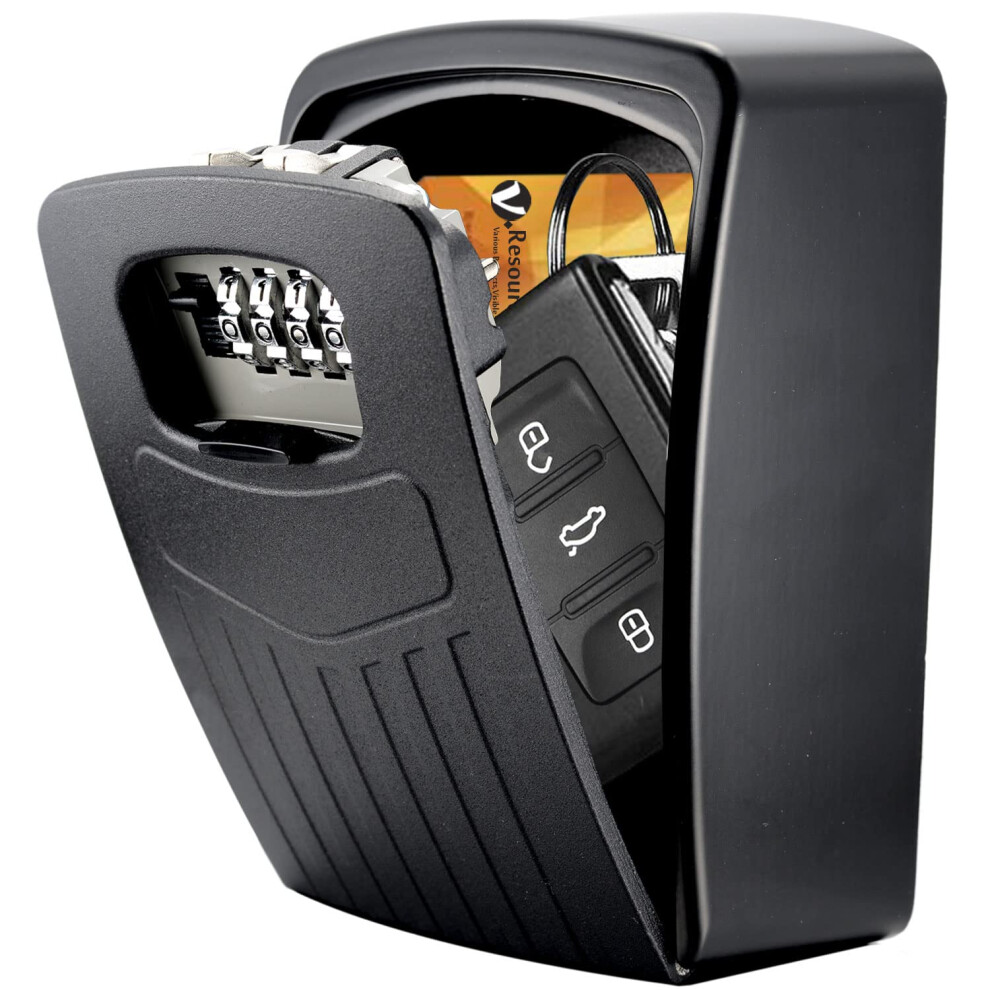 Extra Large Key Storage Security Lock V-Resourcing Sturdy Wall Mounted Outdoor Re-Settable 4 Digit Combination Lock Box Share And Secure Keys For Hom 751450069030