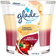Glade Candle Jar Air Freshener 2in1 Sheer Vanilla Embrace & Apple Cinnamon 3.4 Oz