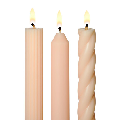 ILLUME Beautifully Done Unscented Assorted Candle Tapers 3-Pack  Blush Pink 1