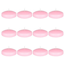 Mega Candles 12 pcs Unscented Pink Floating Disc Candle  Hand Poured Paraffin Wax Candles 3 Inch Diameter  Home D?cor  Wedding Receptions  Baby Shower