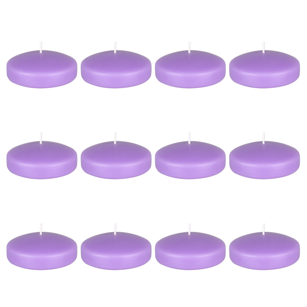 Mega Candles 12 St Ck Geruchlose Lavendel-Schwimmkerzen, Handgegossene Wachskerze, 7,6 Cm Durchmesser, Heimdekor, Hochzeitsempf Nge, Babypartys,-image