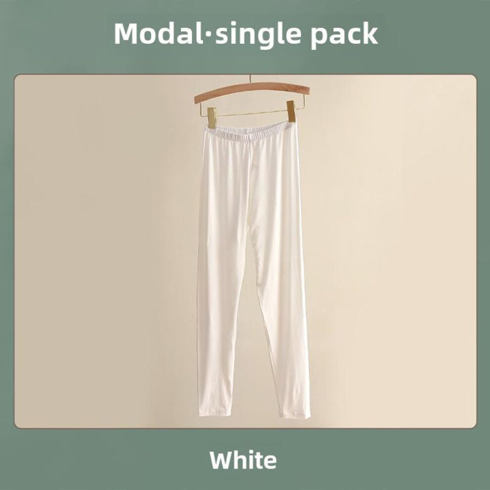 (white, L (105-130 jin)) "women's Modal Autumn Trousers, Body-shaping Cotton Elastic Pants, Large-size Sports Yoga Warm Underwear