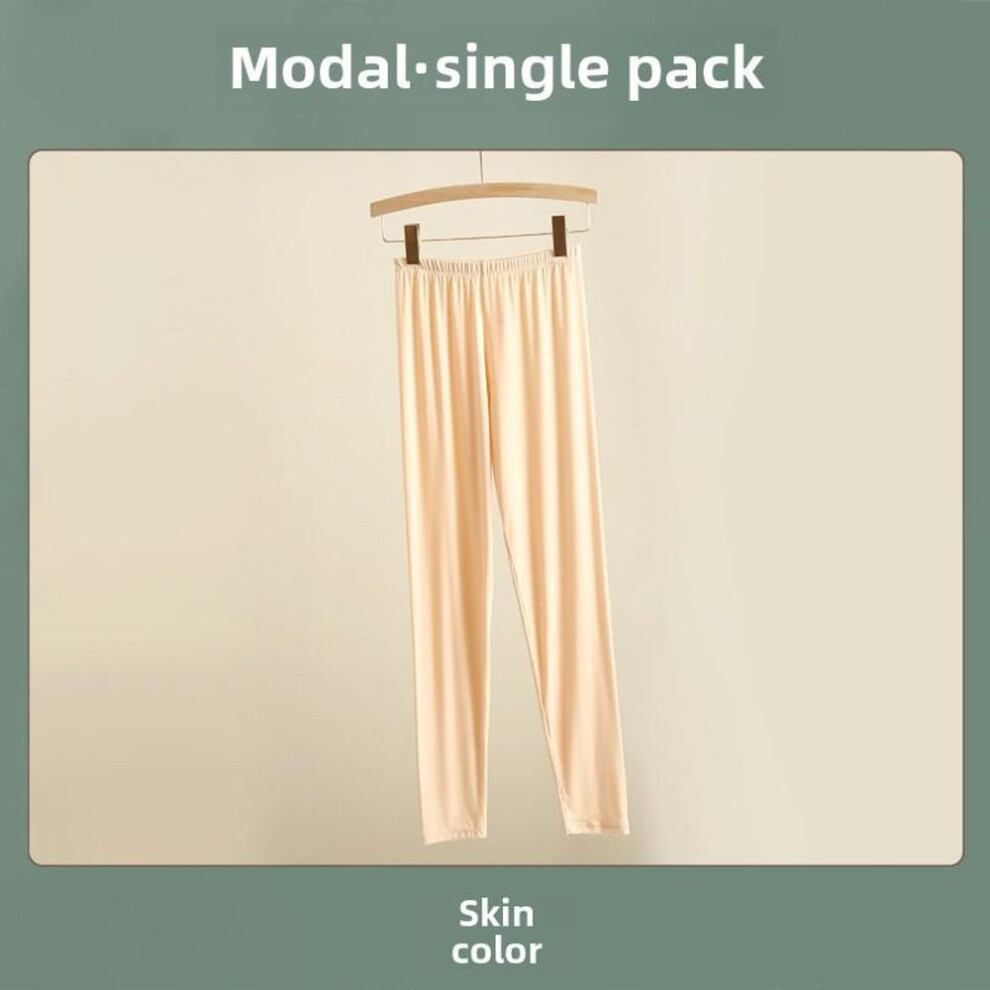 (beige, XXL (165-200 jin)) "women's Modal Autumn Trousers, Body-shaping Cotton Elastic Pants, Large-size Sports Yoga Warm Underwear