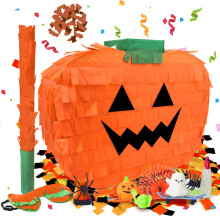 Halloween-K   rbis-Pi   ata f   r Halloween-Mottopartys, Halloween-Partyzubeh   r mit L   cheln (11,81 x 15,75 x 4,14 Zoll)