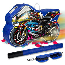 Motorpinata voor jongens Verjaardagsfeestje benodigdheden Coole motorfietsen Pinata met stok en blinddoek voor jongens Themafeestdecoratie Kleine Pin