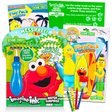 Elmo Sesame Street Paint With Water Super Set for Girls Kids Bundle ~ Deluxe Mess-Free Book with Water Surprise Brush Mini Coloring Book and St