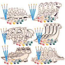 Lasten juhla-aiheiset dinosauruspuumaalausaskartelusarjat (20 kpl) - dinosauruskuviot - jokaisella sarjalla on oma sivellinmaali ja hahmo - hausk