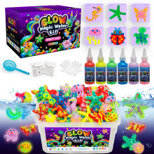 Kiditos Im Dunkeln leuchtendes magisches Wasserelfen-Spielzeugset. Magisches Aqua-Feen-Wassergel-Set mit 6 Leuchtfarben und 6 Formen. Weihnachtsgesche