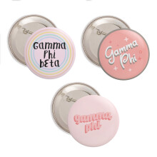 Desert Cactus Gamma Phi Beta Sorority 3 Pieces of Variety Buttons Pin Back Badge 2.25-inch - Cute Pack