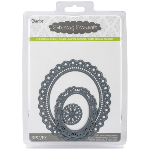 Darice Embossing Essentials Dies Aflang d?kkeservietramme 3-pak