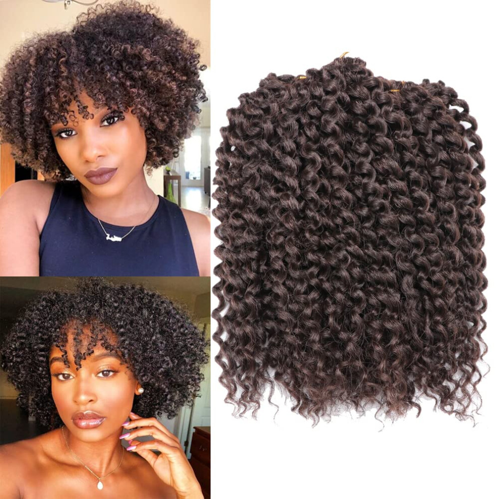 Capelli Ricci Crespi Afro Ricci Da 8 Pollici, 4#, Colore Nero Sporco, Confezione Da 3 Pezzi, Trecce Sintetiche Morbide All'uncinetto, Extension P