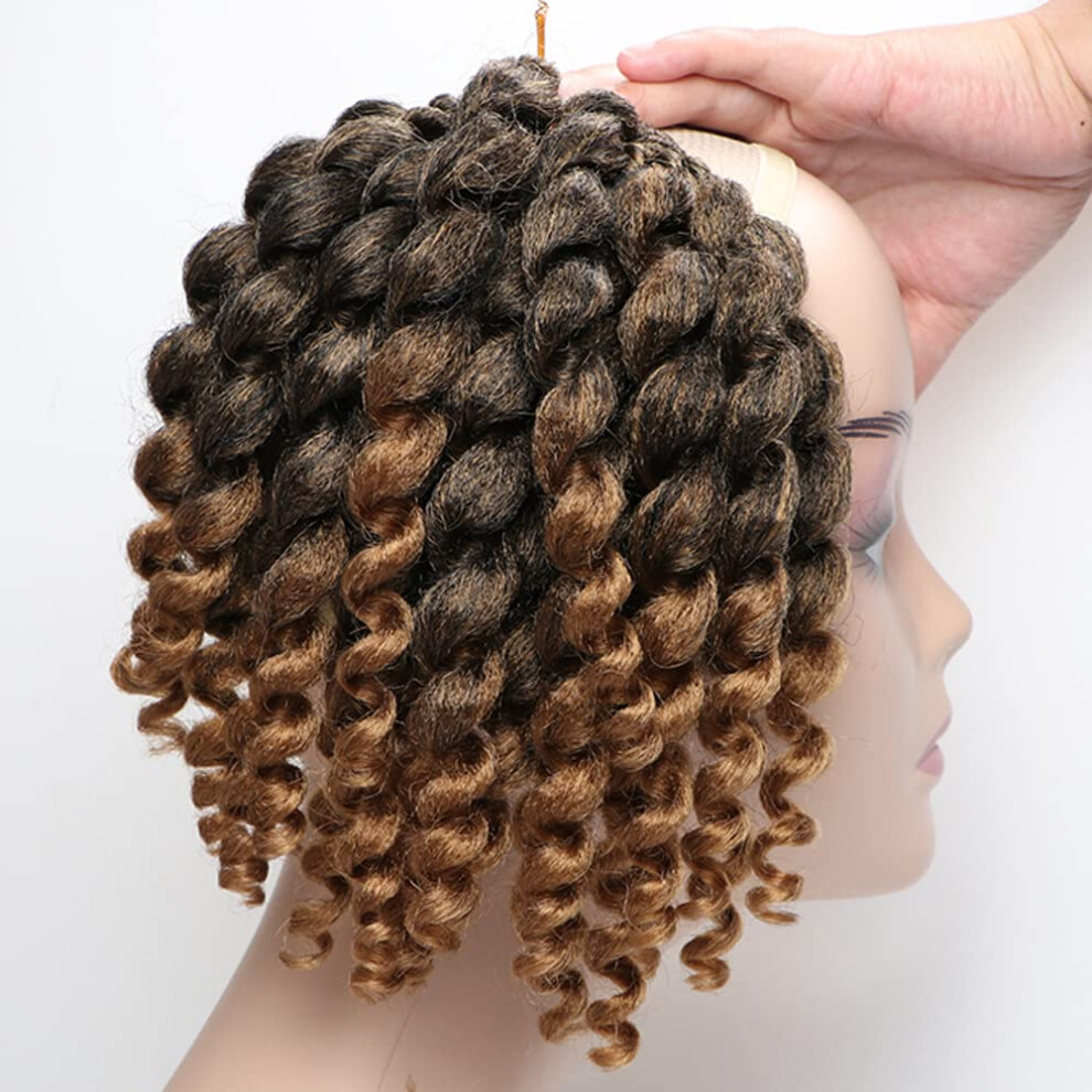 S??????? Crochet Braids Hair 2X Ringlet Wand Curl 3Packs 8Inch Jamaican Twist Braiding Hair Extension Freetress Crochet Hair(1B/30)