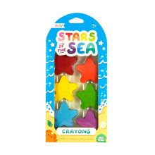 Ooly Stars of the Sea Grube kredki w ksztalcie gwiazdy dla malych dzieci i malych raczek [Zestaw 6 sztuk] Nietoksyczne kredki w ksztalcie gwiazdy