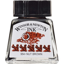 Encre     dessin Winsor & Newton, flacon de 14 ml, brun noisette
