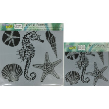 The Crafter's Workshop Set mit 2 Schablonen  Meerestiere, 30,5 x 30,5 cm, gro und 15,2 x 15,2 cm, Mini  enthlt je 1 TCW496 und TCW496  Bundl