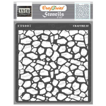 CrafTreat Steensjabloon voor meubelschilderen - Steenachtergrondsjabloon - Grootte: 6X6 inch - Steeneffectsjablonen voor handwerk Herbruikbaar -