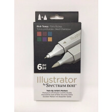 Fixky Illustrator by Spectrum Noir s dvojit m hrotom, s te t ny, 6 kusov