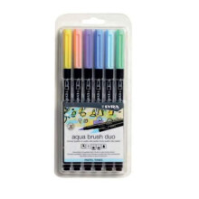 Lyra Aqua Brush Duo -sivellintussit - 6 vesipohjaisen sivellinkyn n setti kaikenik isille taiteilijoille - kaksik rkiset tussit hienoihin yksityi