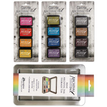 Tim Holtz Distress Archival Mini-inktset 1 set 2 set 3 en opbergblik - bundel van 4 items