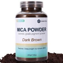 Mica Powder 7.05oz? 200g? Pigmento de polvo de mica marrn oscuro para resina epoxi? Lip Glous?