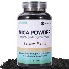 Mica Poeder 200g/7.05oz Grote Pot Glans Zwart Mica Poeder Pigment voor Epoxy Hars? Lipgloss? Verf? Kleurstof? Zeep maken? Nagellak Kaarsen Maken Badb