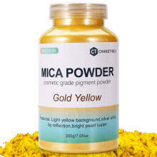 Micapoeder 7,05 OZ? 200 g? Goudgeel mica poederpigment voor epoxyhars? Lipgloss? Verf? Kleurstof? Zeep maken? Nagellak Kaarsen maken Badbommen (goudg
